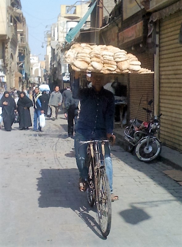 Delivering bread in Cairo