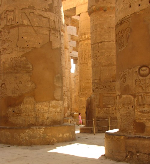 Columns in the Great Hypo Hall in the Karnak Temple